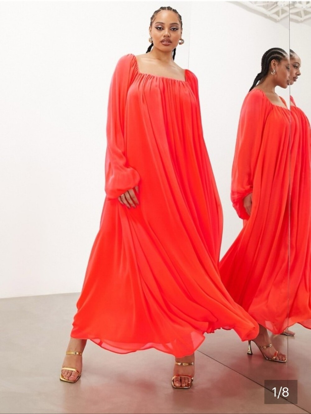 Asos Flowing Square-Neck Maxi Vibrant Dress